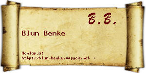 Blun Benke névjegykártya